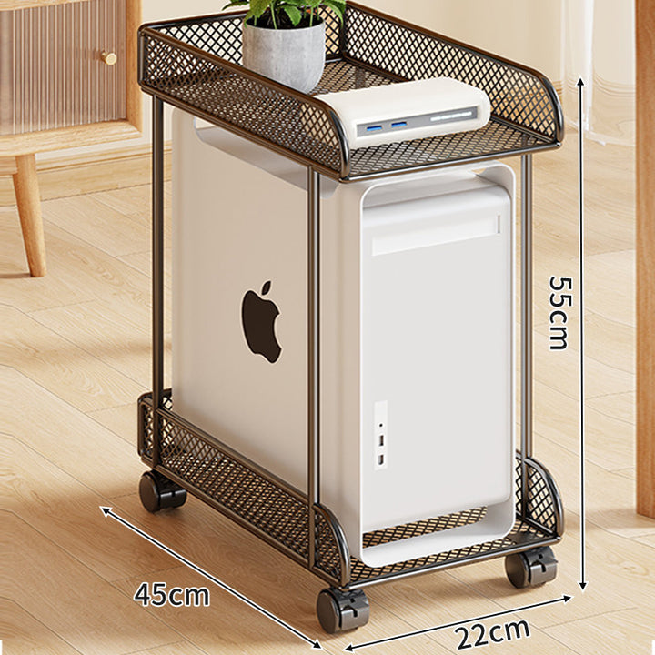 Mobile Adjustable CPU Tower Stand with Locking Swivel Casters