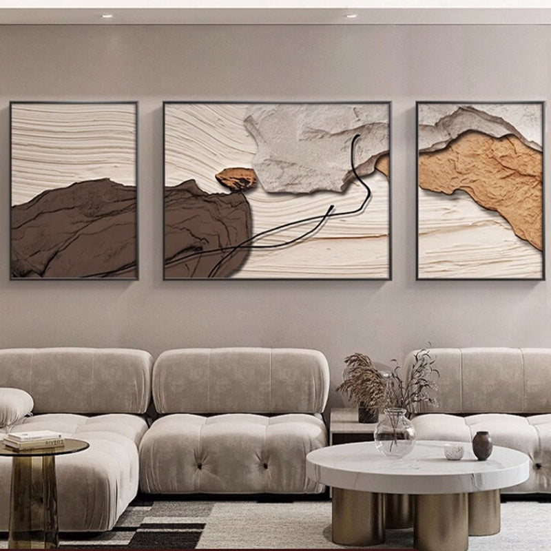 Abstract Textured Triptych Wall Art