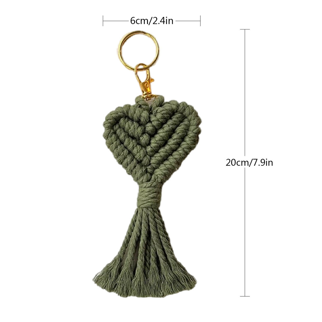 Macrame Heart Keychain Holder