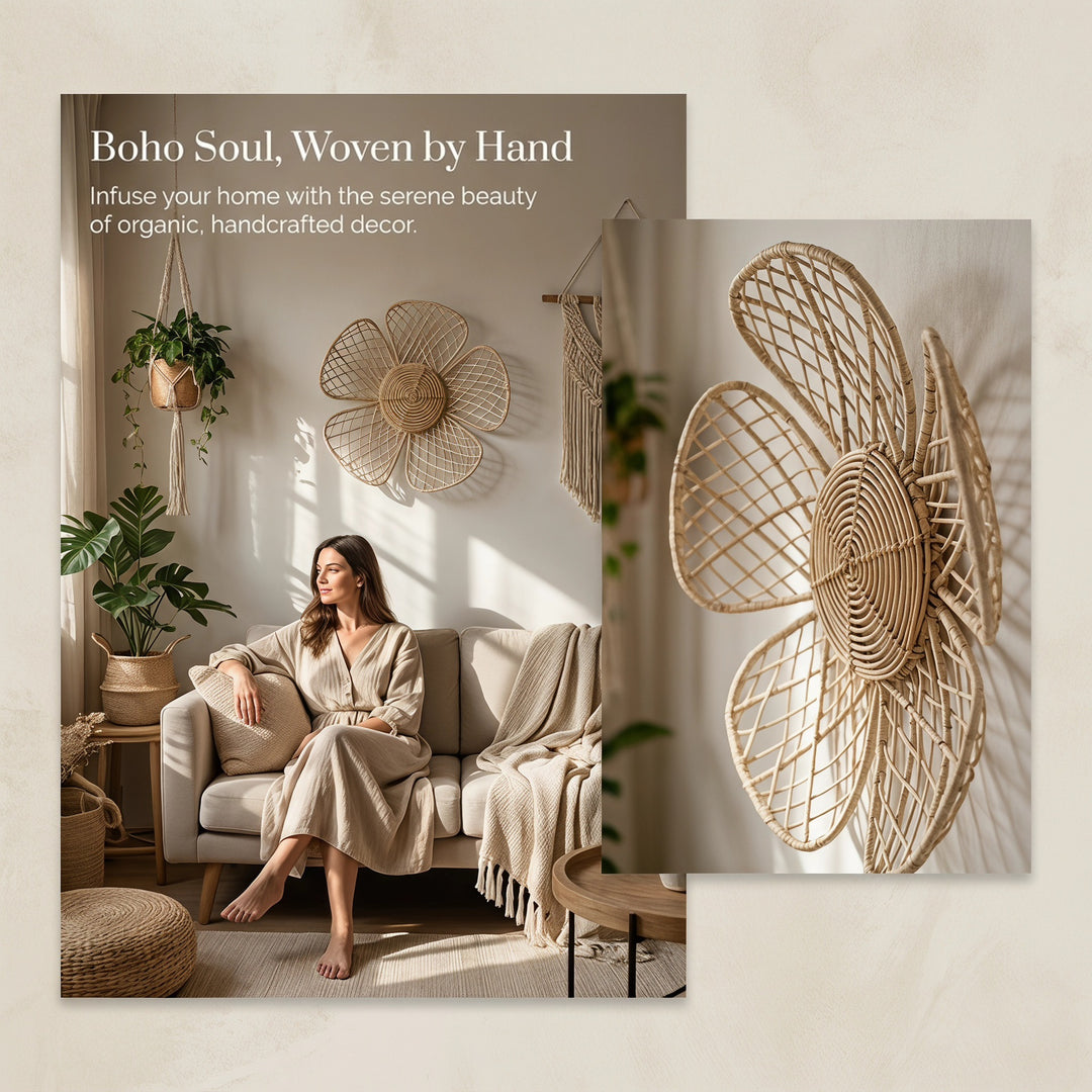 Wall decoration made of braided material