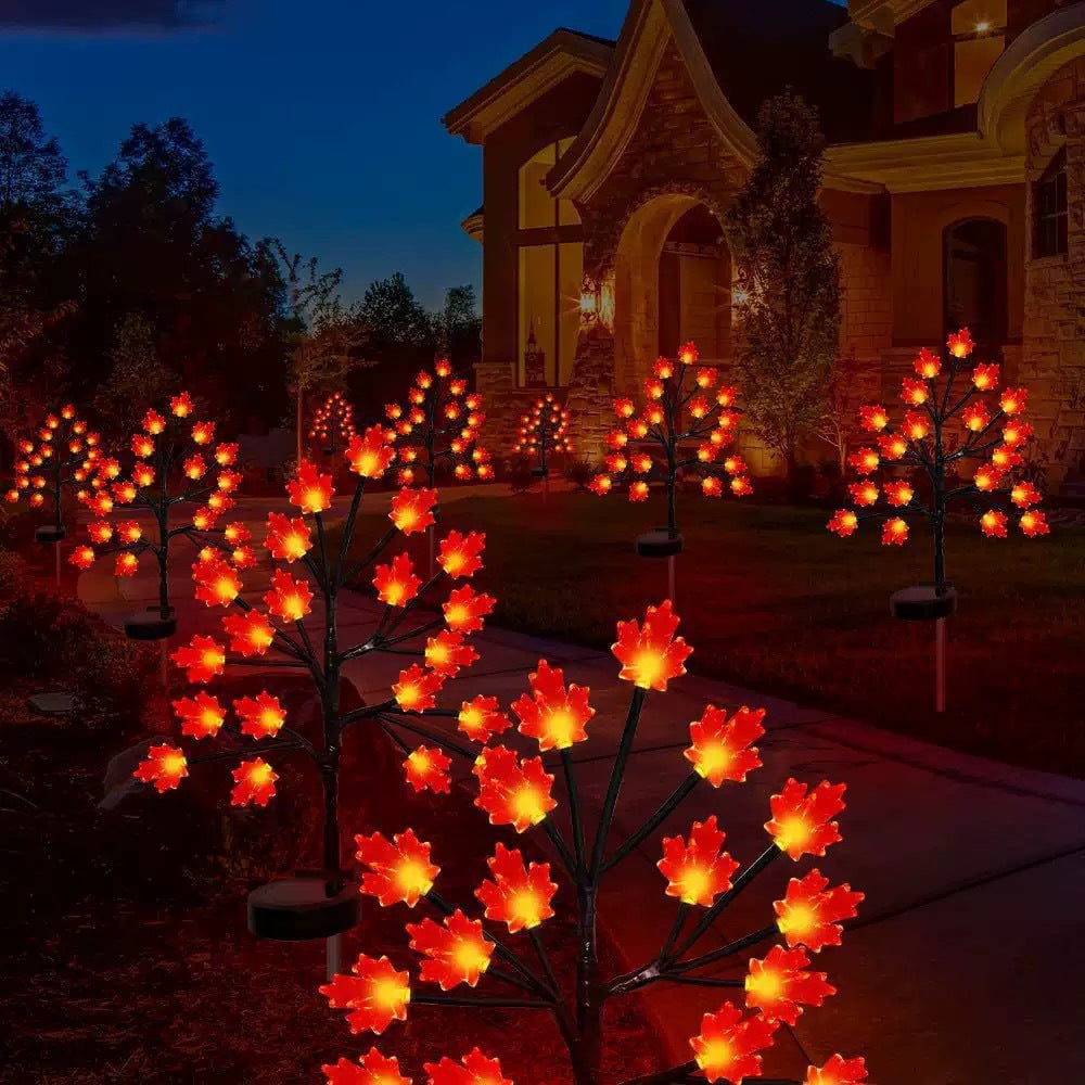 Battery-operated animated bat and spider LED string lights for outdoor Halloween display