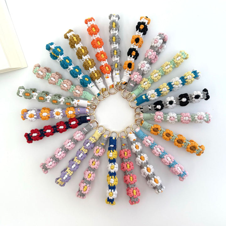 Floral Macrame Keychain Holder