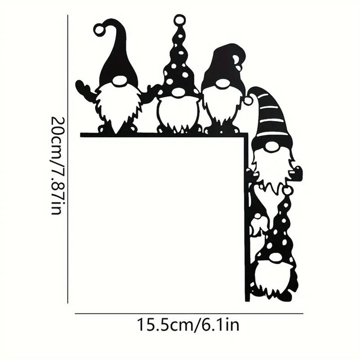 Decorative wall shelf with Christmas gnomes