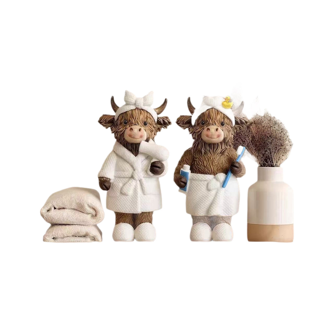 Funny Highland Cattle Bathroom Figure