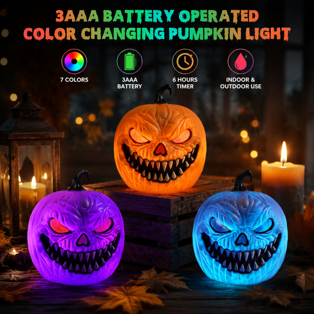 Creepy animated LED pumpkin with carving