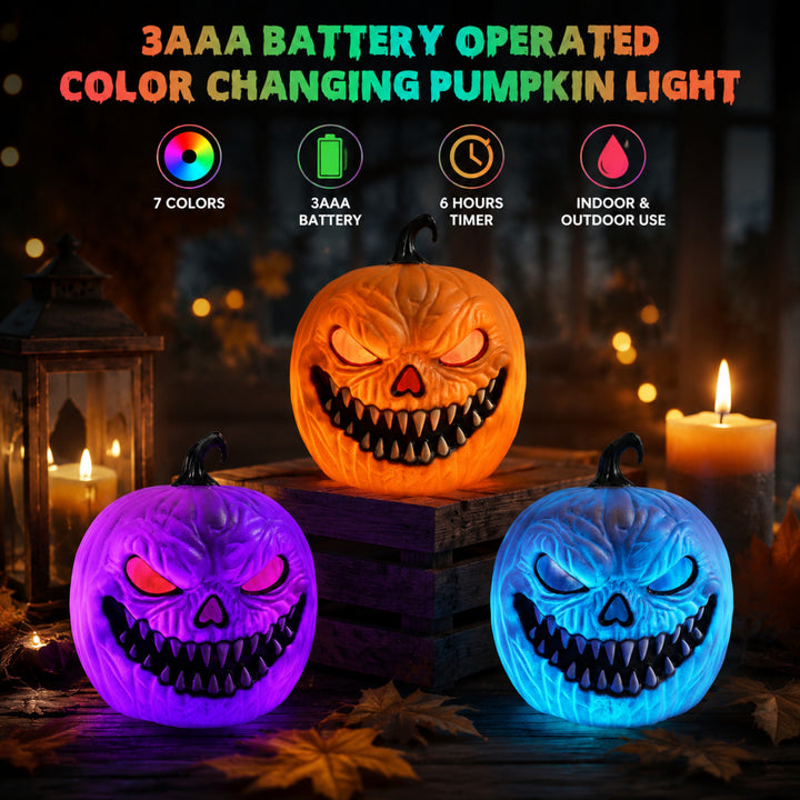 Creepy animated LED pumpkin with carving