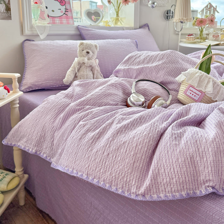 Striped Patchwork Quilt Set