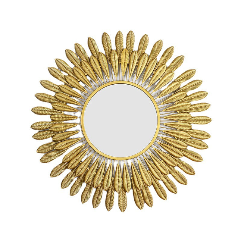 Ornamental Leaf-Designed Wall Mirror