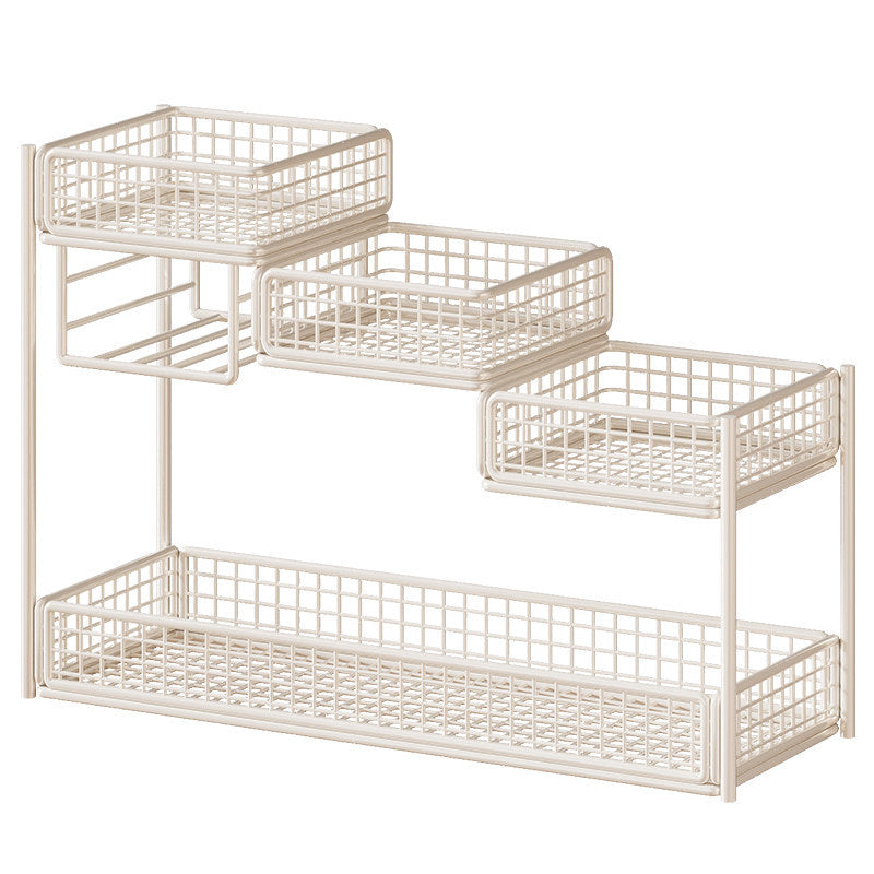Multi-Level Mesh Countertop Makeup and Skincare Organizer with Tissue Slot