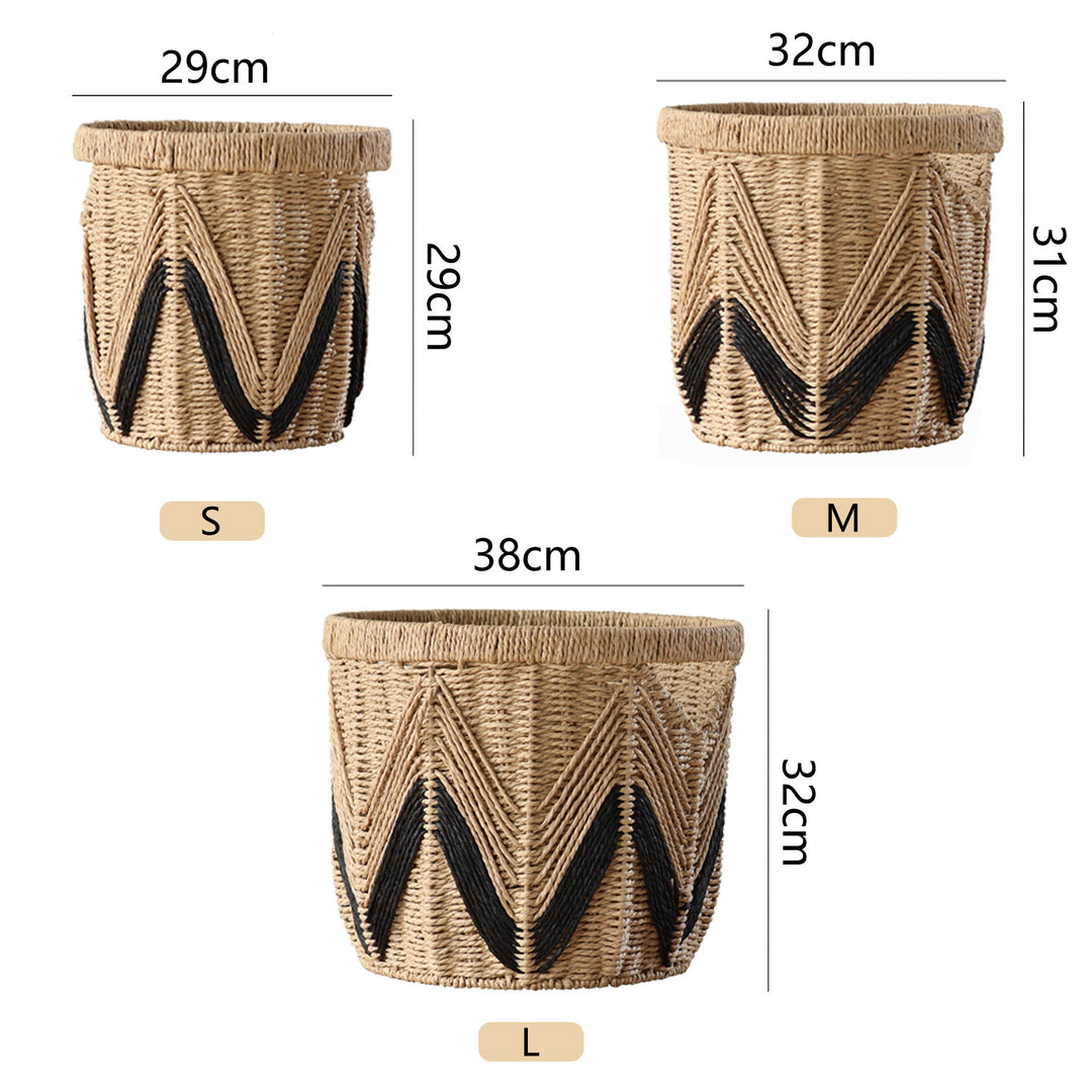 Decorative basket with graphic pattern