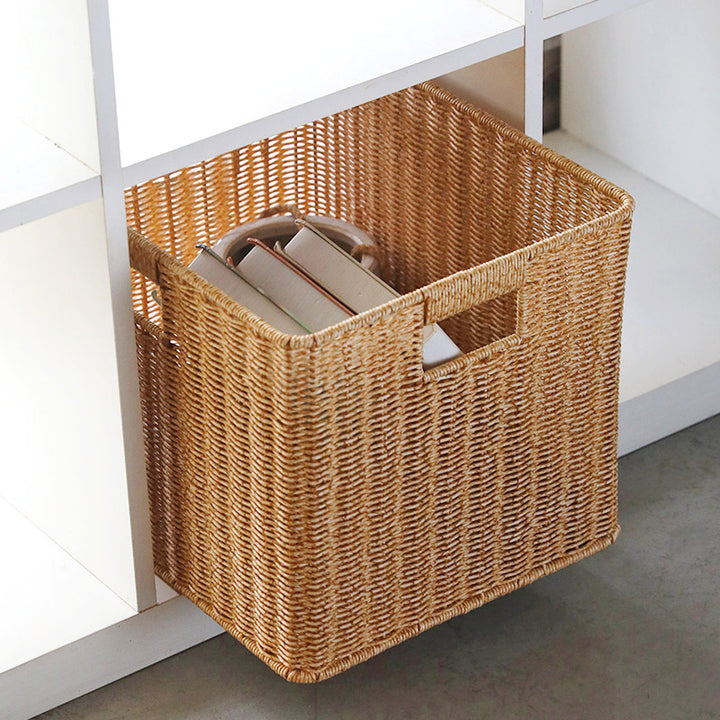 Storage basket made of natural rattan
