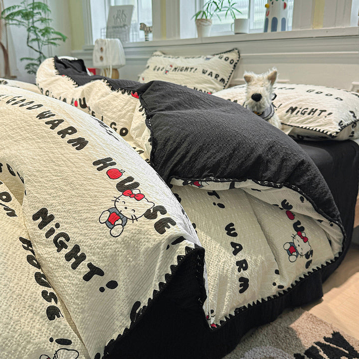 Premium Soft Heart Patterned Comforter Set