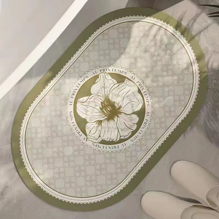 Elegant Floral Design Bath Mat