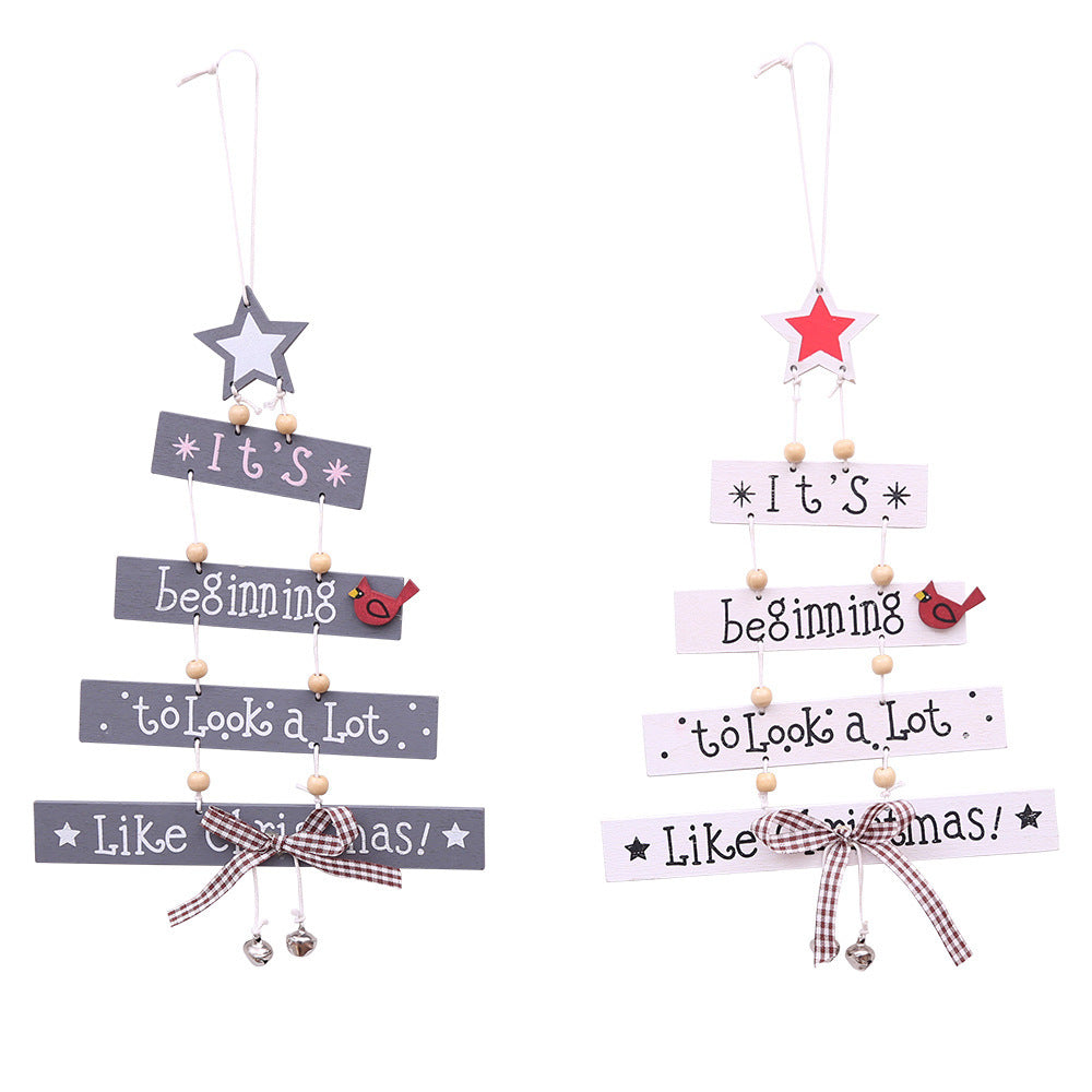 Decorative wooden sign with Christmas greeting