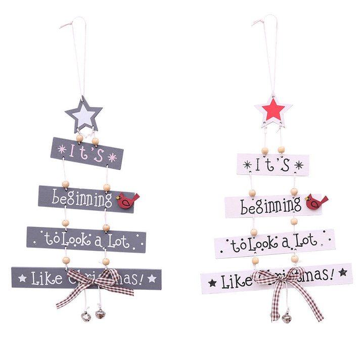 Decorative wooden sign with Christmas greeting