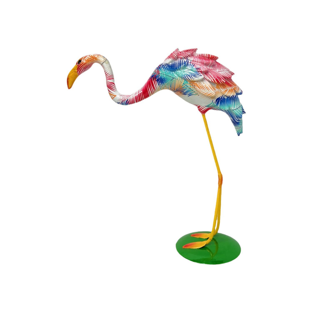 Artistically designed flamingo sculpture
