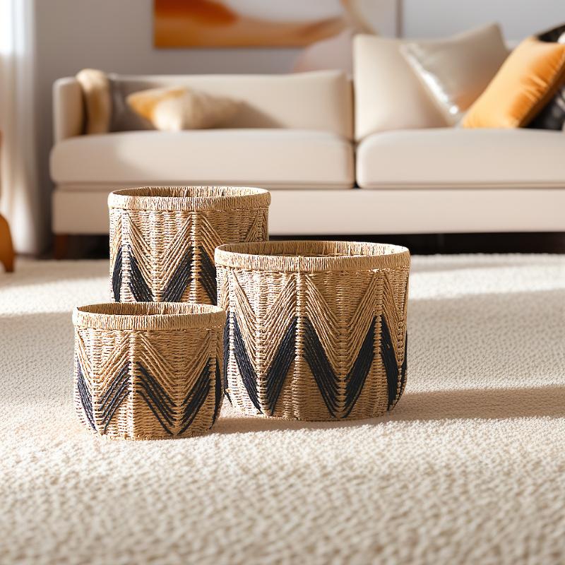 Handwoven storage basket made of natural materials