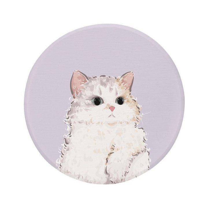Cat-Themed Round Floor Mat