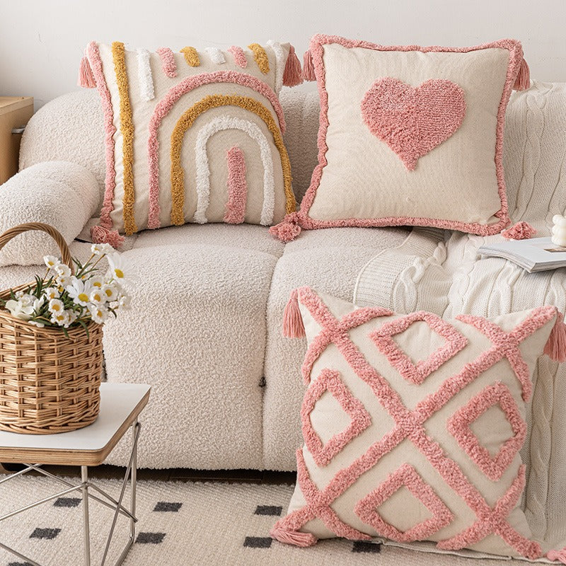 Textured Geometric Pattern Throw Pillow