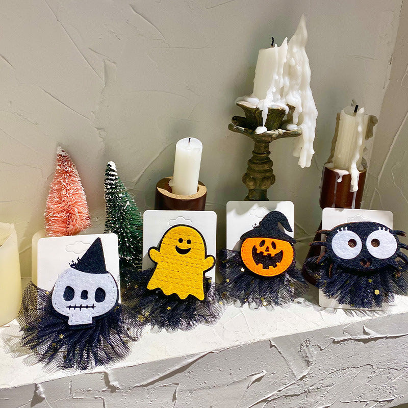 Creative Halloween Hair Clip with Pumpkin Design