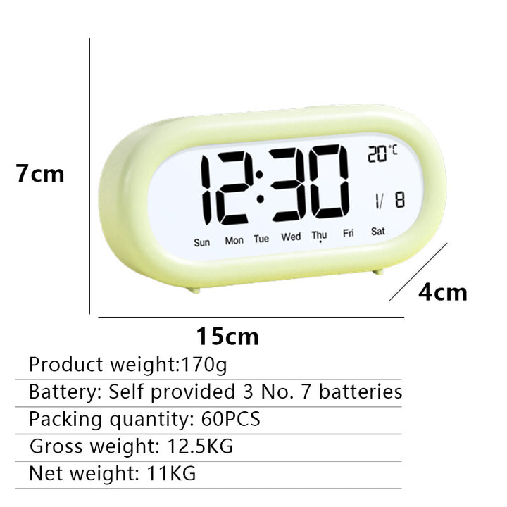 Digital Bedroom Alarm Clock with Temperature Display