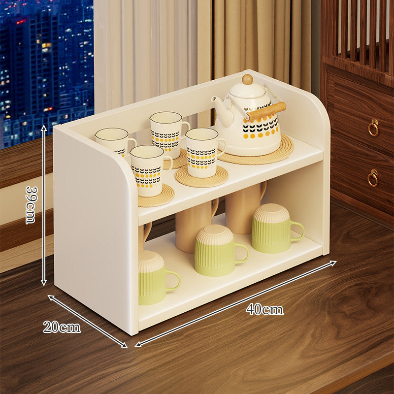 Three-Tier Wooden Cup and Mug Organizer Display Shelf for Countertop