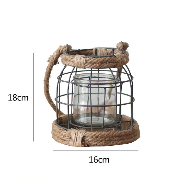 Decorative lantern made of metal and glass