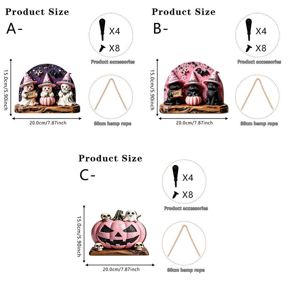 Halloween decorative figure with witch motifs