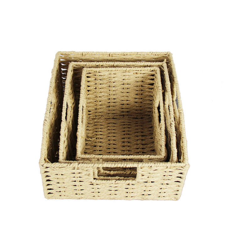 Natural Fiber Rectangular Storage Basket