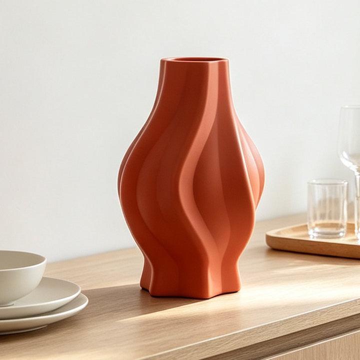 Wave-Designed Decorative Vase