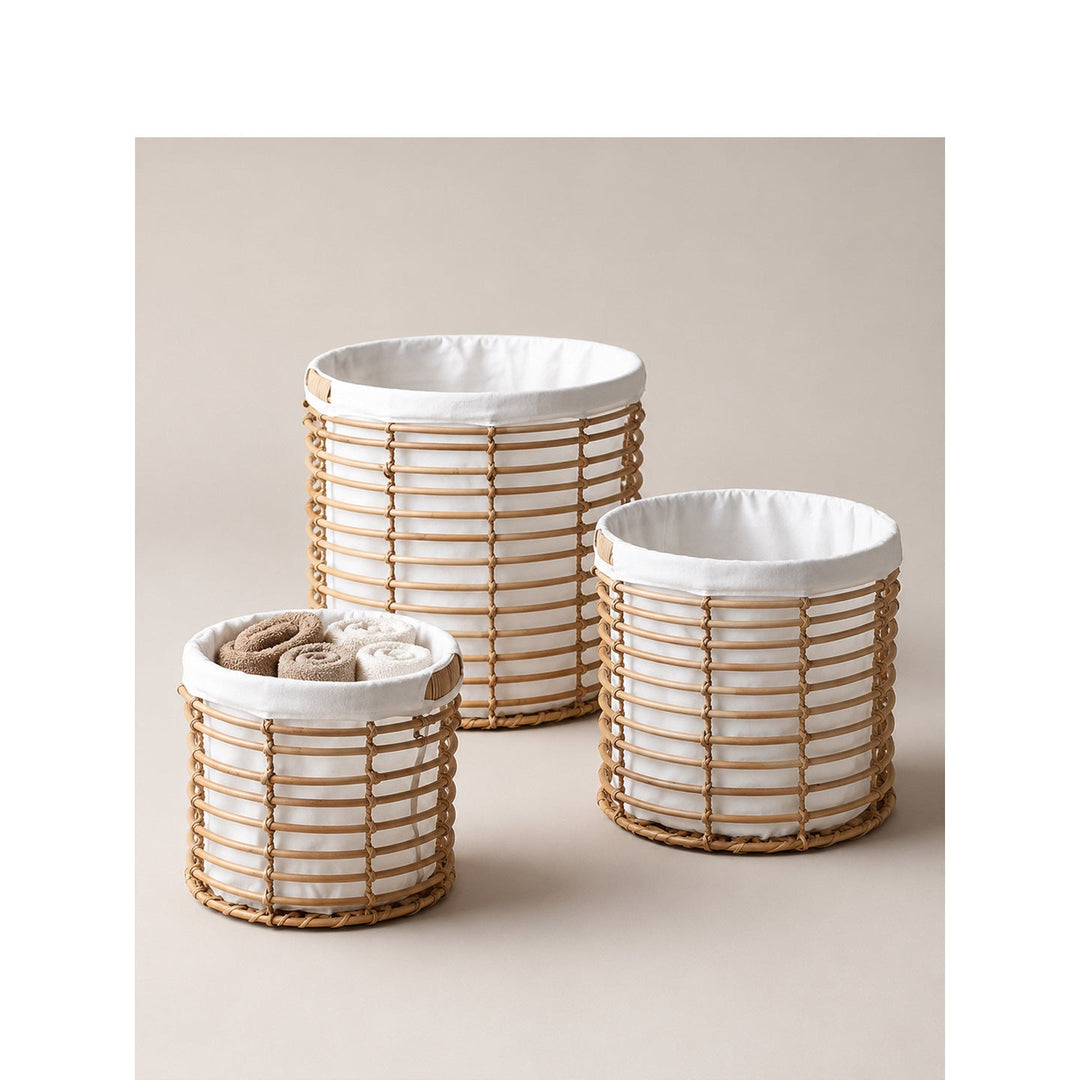 Basket with high-quality cotton inner bag