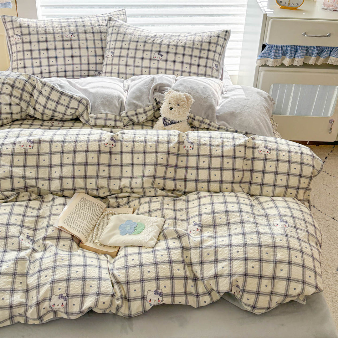 Playful Cartoon Print Duvet Cover Set