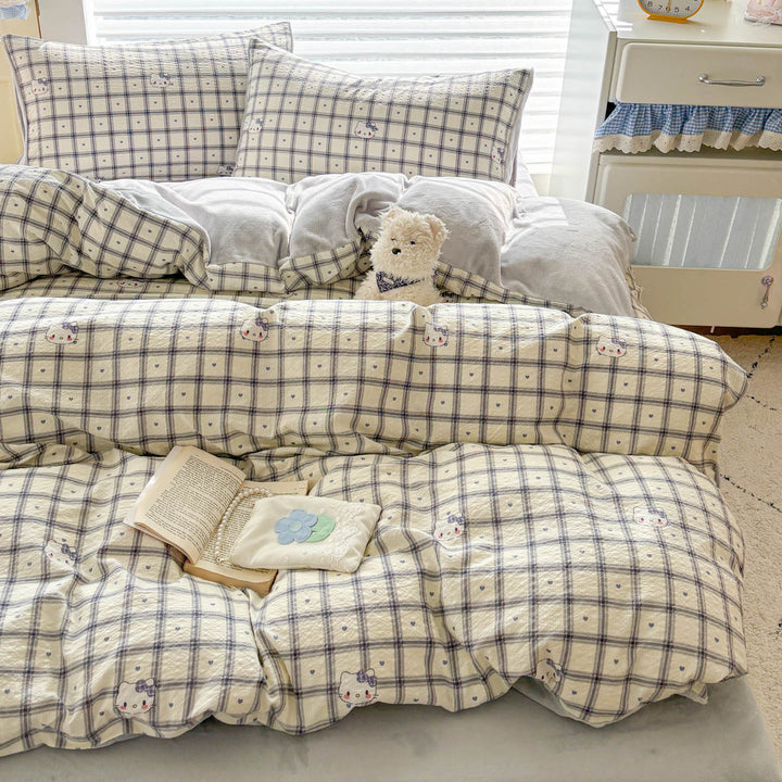 Playful Cartoon Print Duvet Cover Set