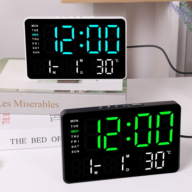 Digital Wall Clock with Temperature and Date Display