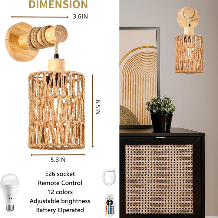 Rustic Woven Wall Light Fixture