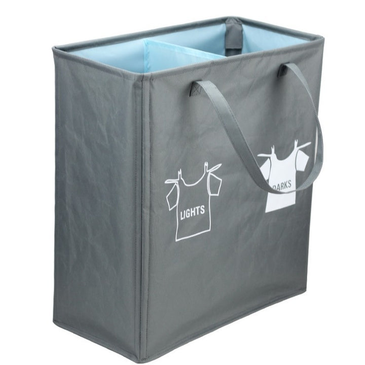 Laundry separator basket with handles and compartments