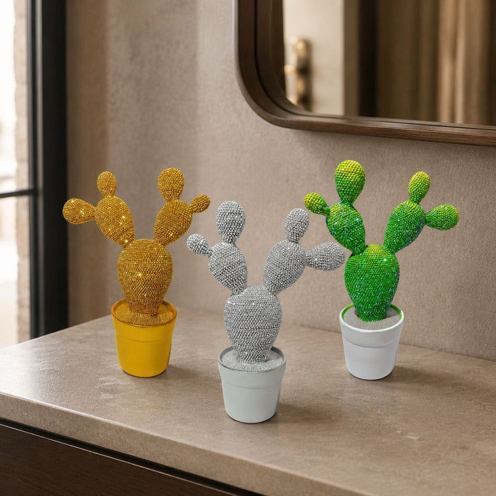 Glittering Cactus Decoration Figure