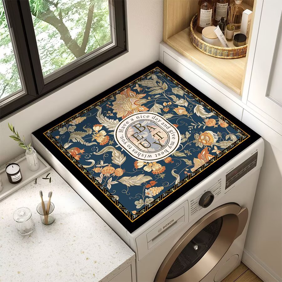 Decorative Floral Laundry Room Counter Mat