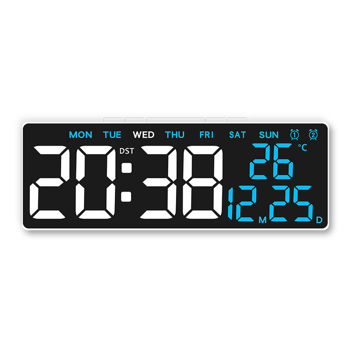 Digital alarm clock with large, clear LED display and temperature display