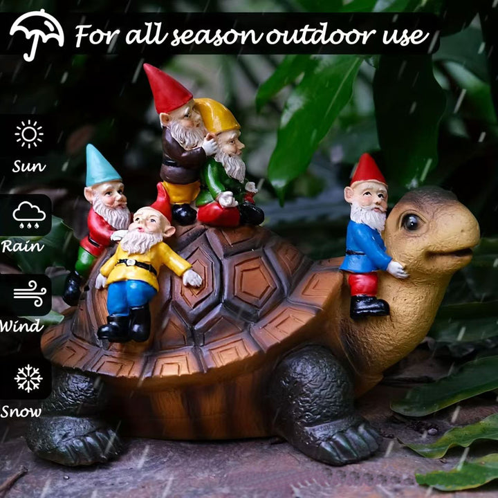 Garden Gnome Turtle Figurine