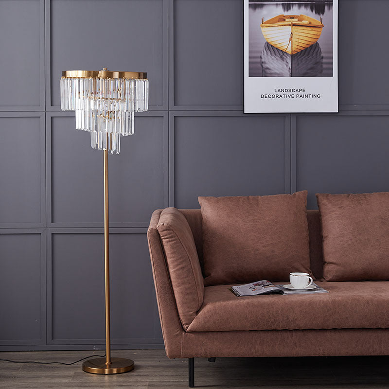 Crystal chandelier floor lamp