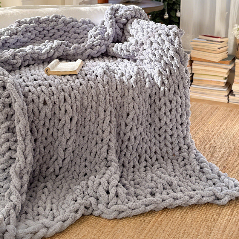 Chunky Knit Cozy Throw Blanket