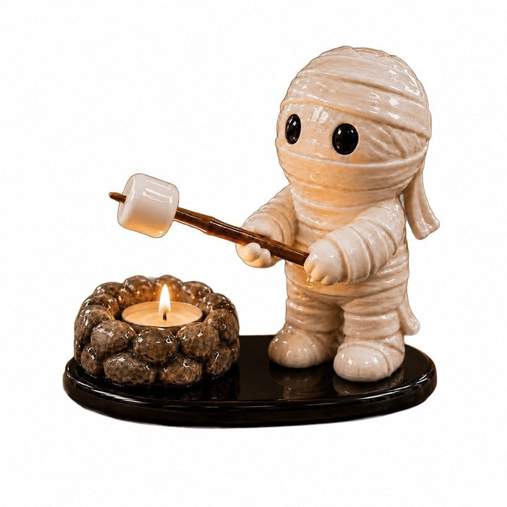 Decorative mummy figure with candle holder