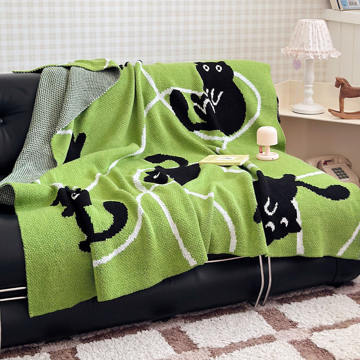 Cat Pattern Decorative Throw Blanket