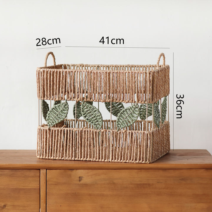 Decorative basket with plant motif
