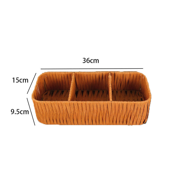 Multi-Compartment Woven Storage Tray