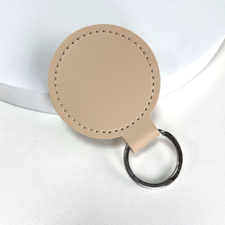 Premium Leather Round Keychain
