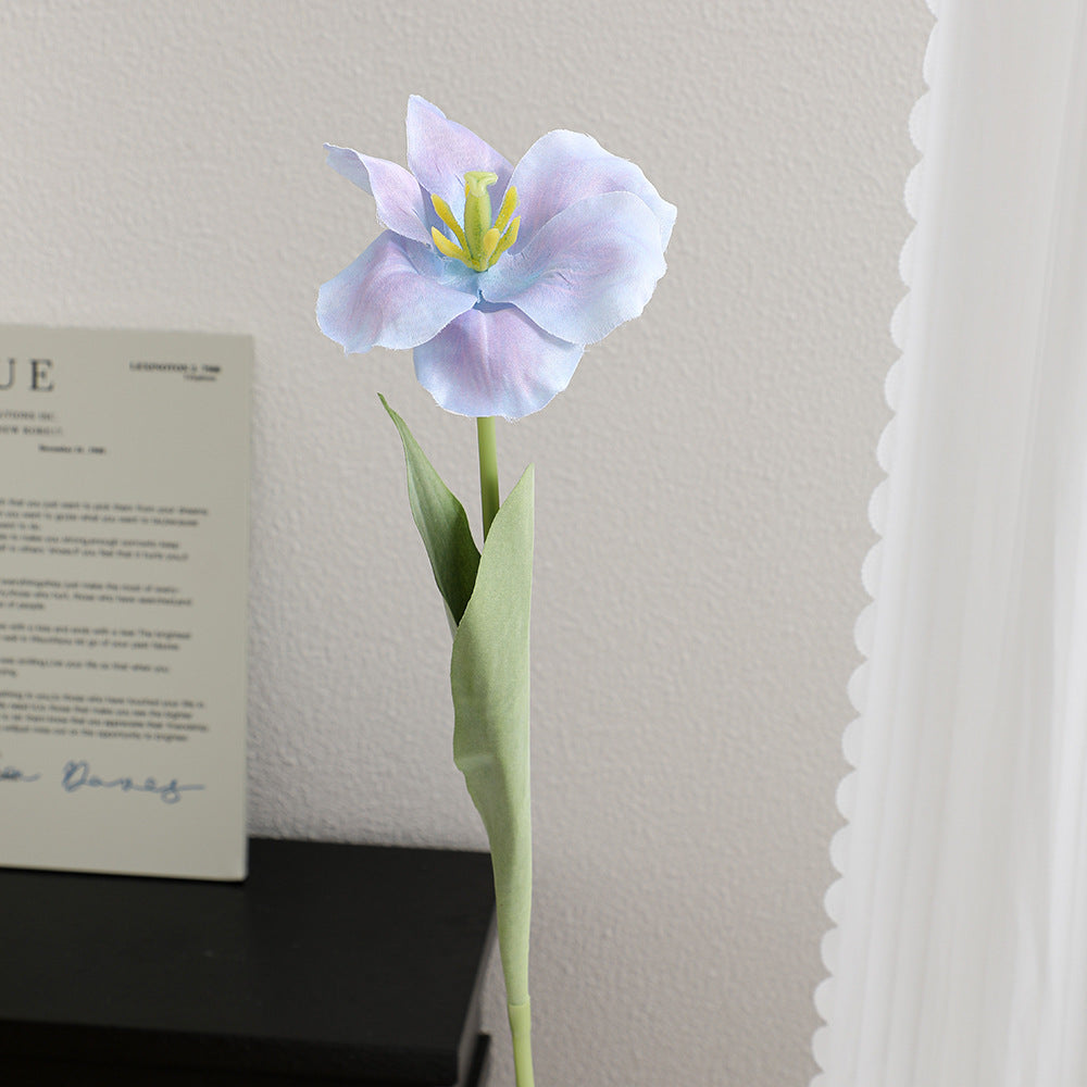 Artificial tulip blossom with detailed petals
