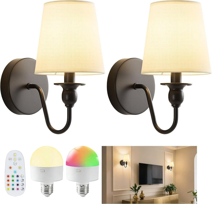 Modern fabric wall lamp