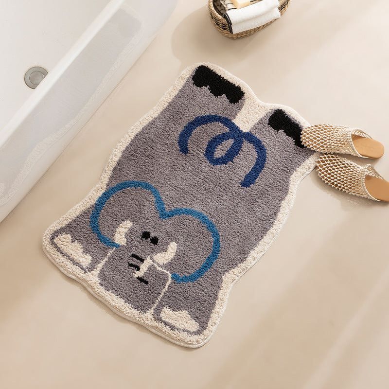 Gorilla-shaped bath mat with non-slip bottom